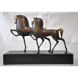 銅雕雙馬 y01037  立體雕塑.擺飾 立體擺飾系列-動物、人物系列